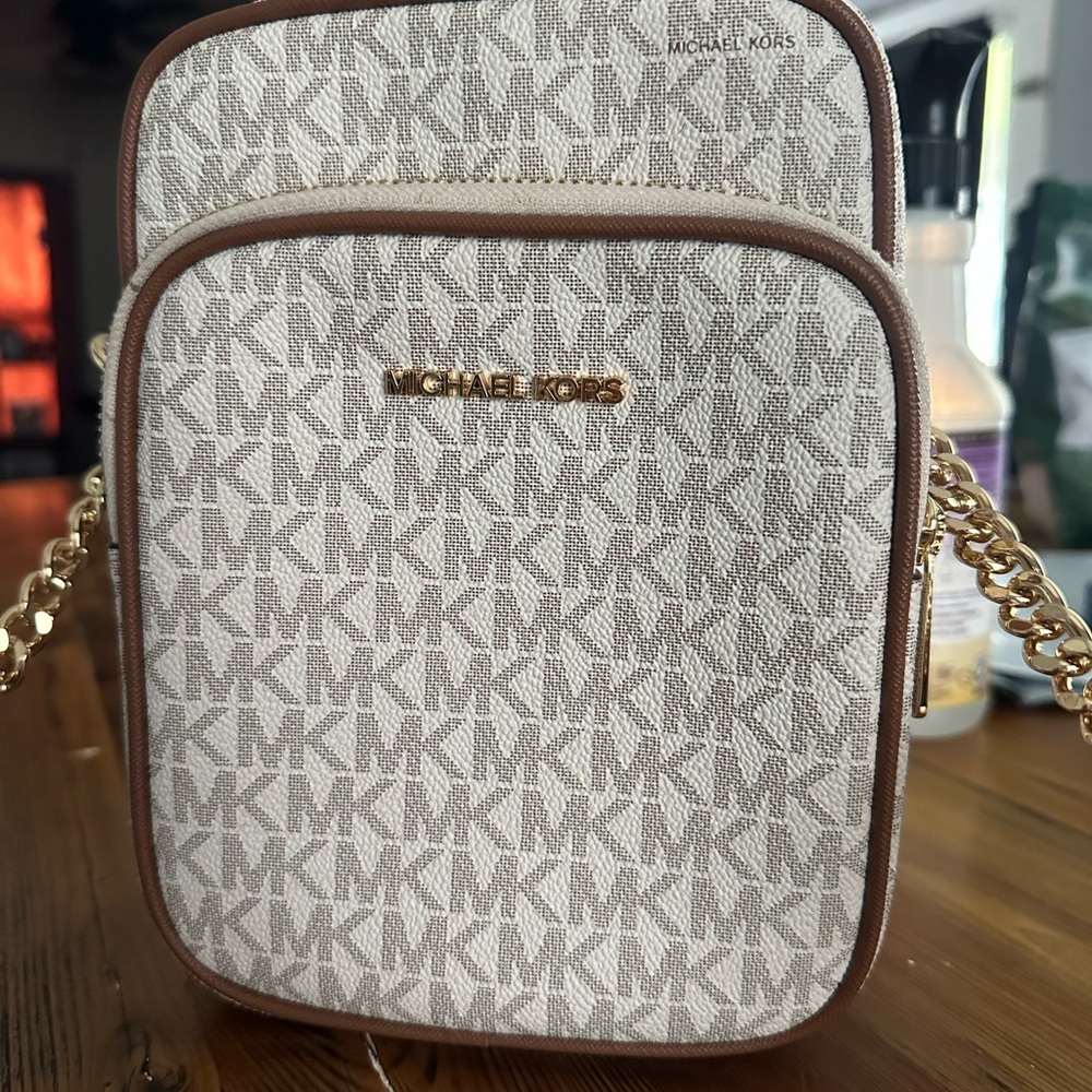 Michael Kors Beige and Gold Accent Bag